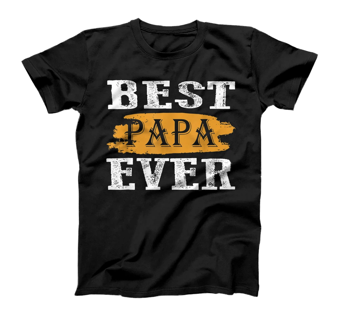 Mens Fathers Day Shirt Best Papa Ever Grunge T-Shirt