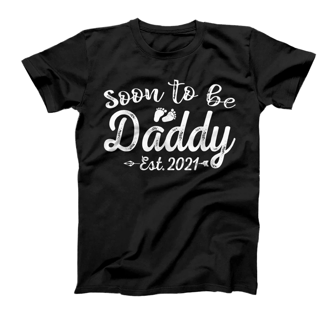 Mens Soon To Be Daddy Est 2021 New First Dad 2021 New Baby 2021 T-Shirt