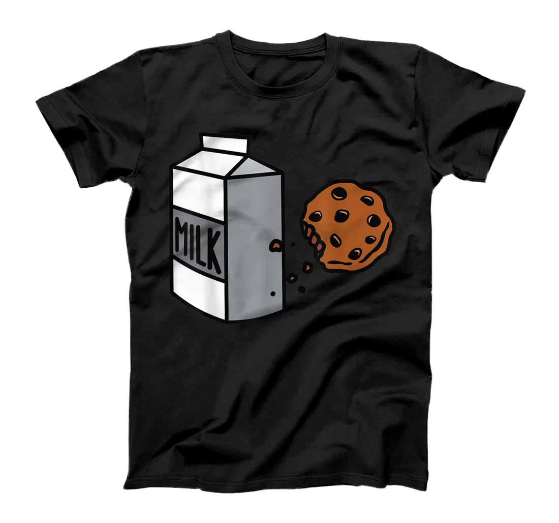 Milk Cartoon Cookies Funny Kids Cow Milk T-Shirt