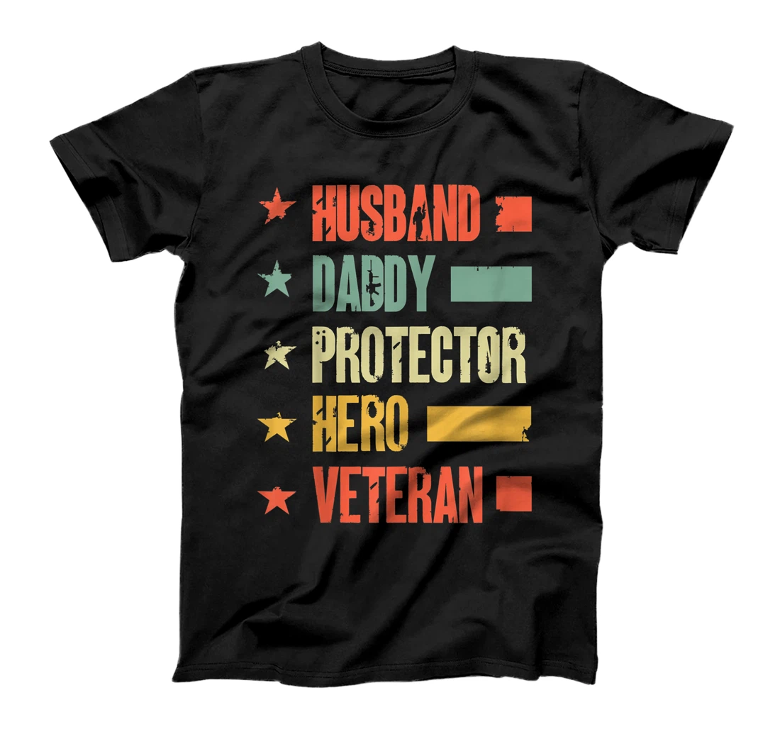 Husband Daddy Protector Hero Veteran cute Grandma Father day T-Shirt