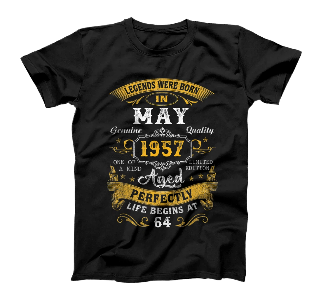 Legends Born In May 1957 64th Birthday Gift 64 Years Old T-Shirt