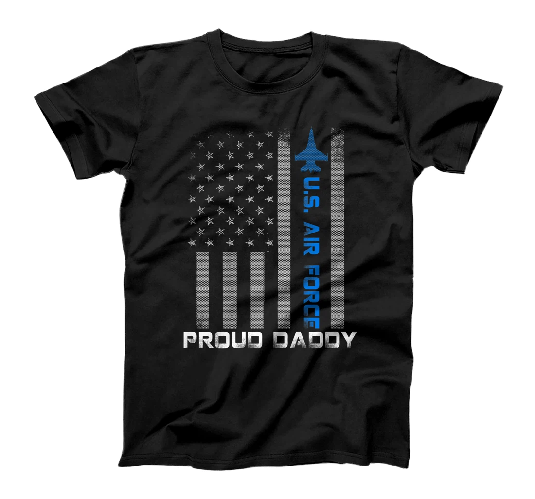 Personalized USAF Proud US Air Force Daddy Flag Military Patriotic Father Premium T-Shirt