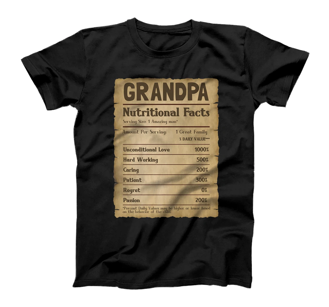 Grandpa Nutritional Facts Funny father's Day Vintage Retro Premium T-Shirt