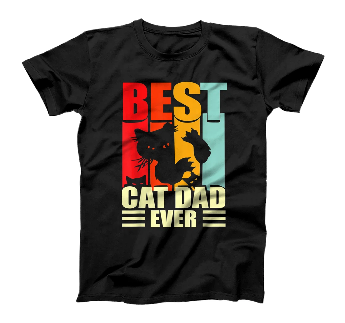 Vintage Best Cat Dad Ever Father's Day Cat Lovers T-Shirt