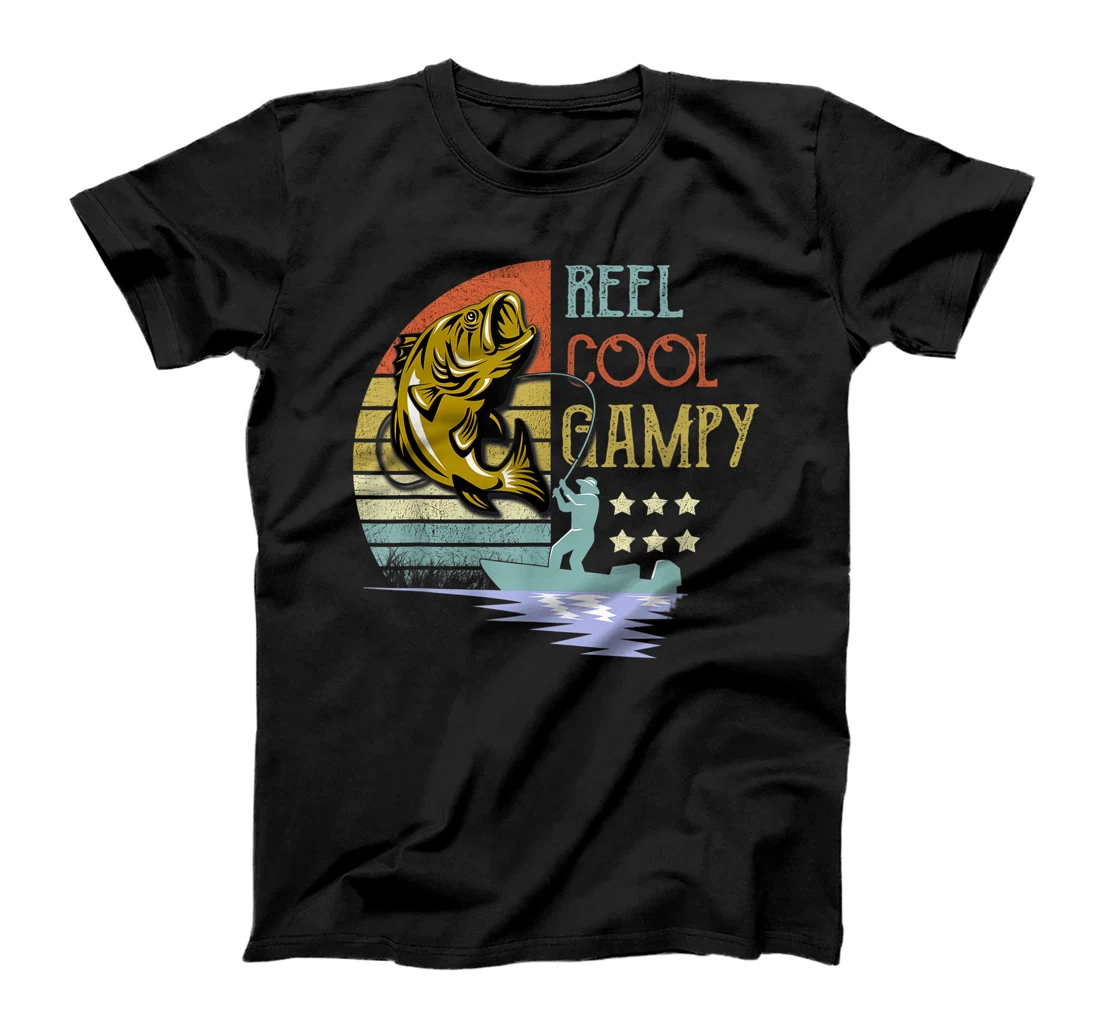 Mens Reel Cool Gampy Fisherman Gampy Father's Day Fishing T-Shirt