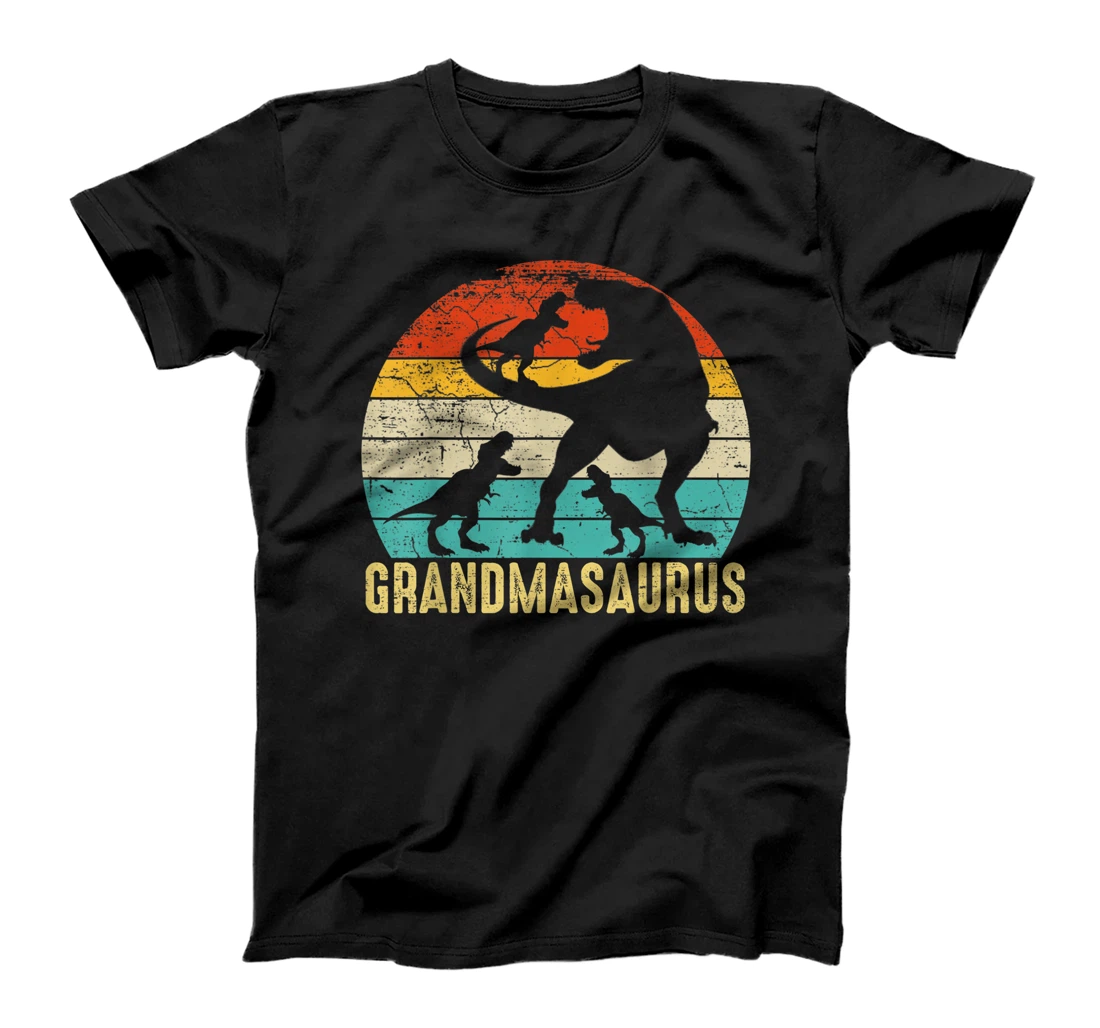 Grandmasaurus T Rex Dinosaur 3 three Kids Matching Family T-Shirt