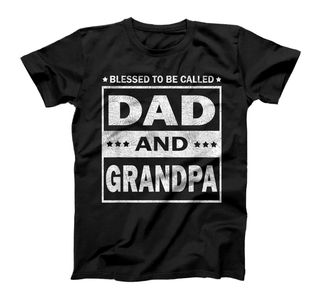 Mens Blessed To Be Called Dad And Grandpa Vintage Fathers Day T-Shirt