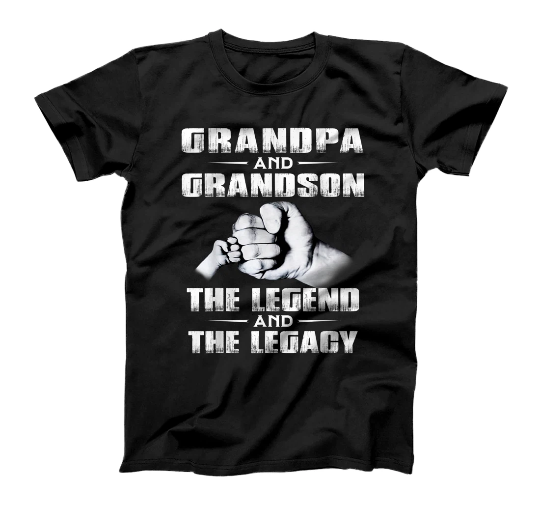 Personalized Perfect Design Grandpa & Grandson, The Legend & The Legacy T-Shirt