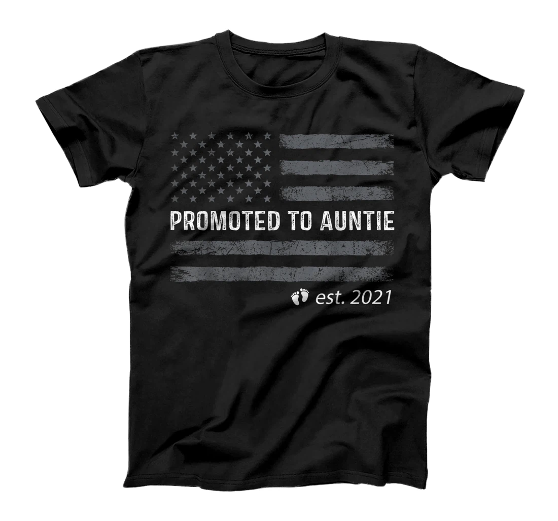 Promoted to Auntie Est 2021 Shirt For Women Floral T-Shirt