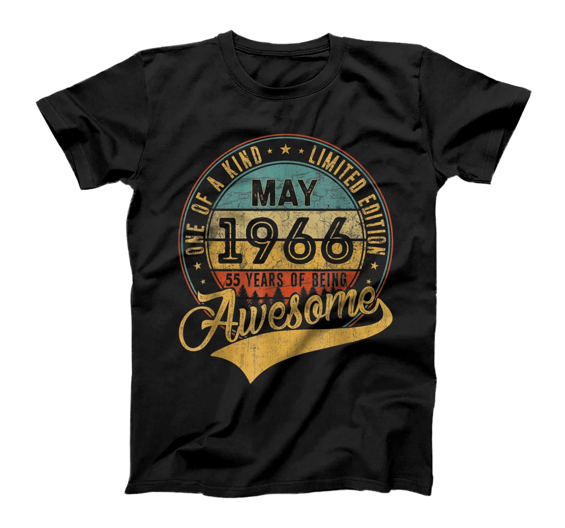 55th Birthday Decorations May 1966 Men Women 55 Years Old T-Shirt