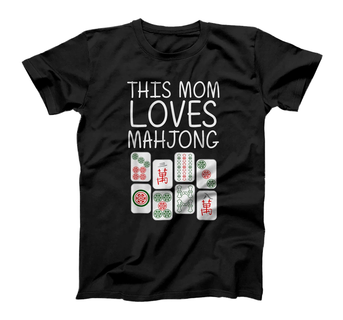 Funny Mahjong Gift For Mom Mother Tile Game Lover Players T-Shirt