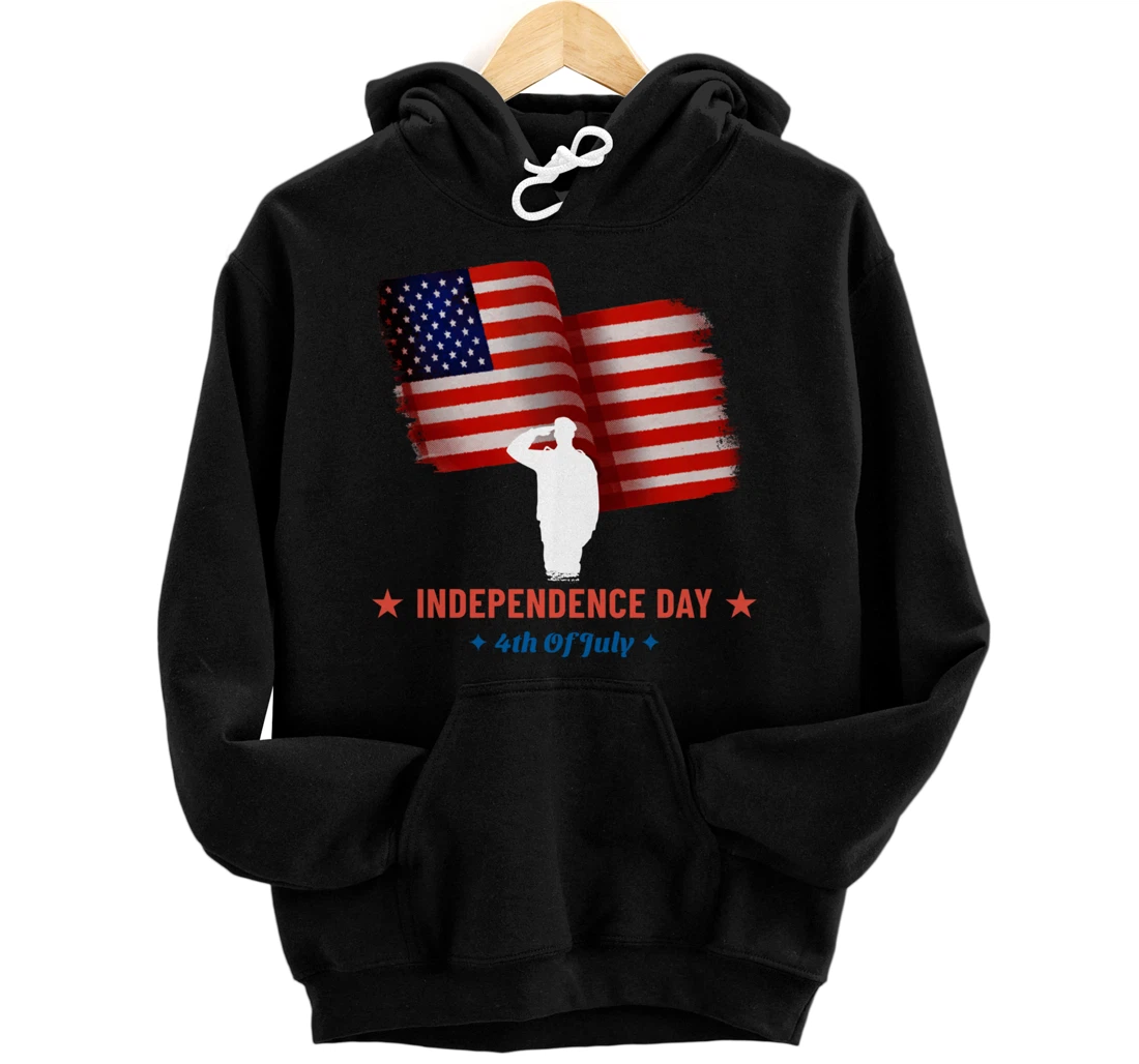 US American Flag 4th July Independence Day Pullover Hoodie