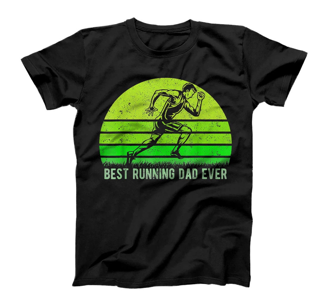 Mens Vintage Retro Best Running Dad Ever Runner Funny Fathers Day T-Shirt