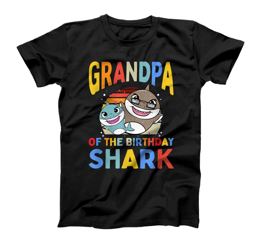 Grandpa Of The Birthday Shark Papa Matching Family T-Shirt