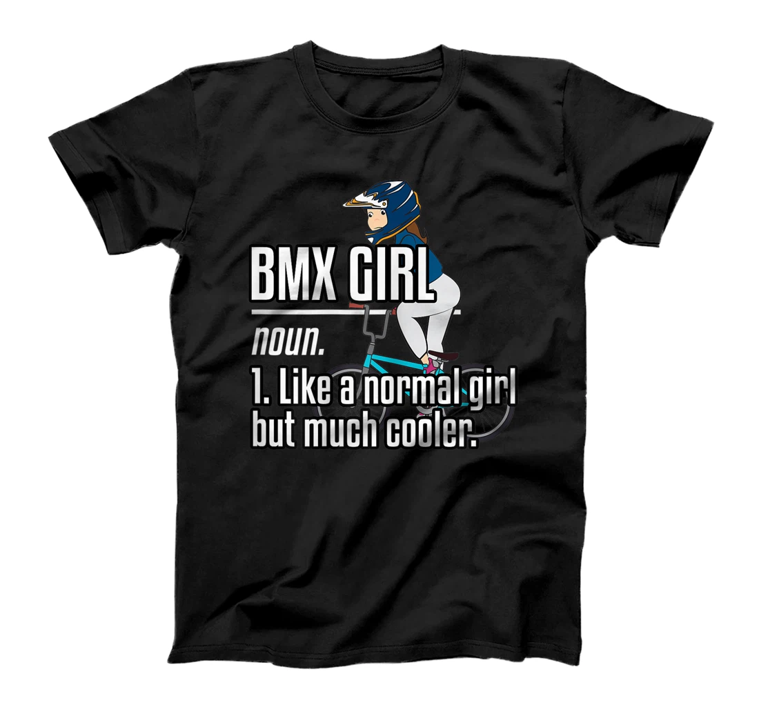 Womens Cool Biker Girl Bicycle Cycling Cyclist Freestyle Stunt T-Shirt