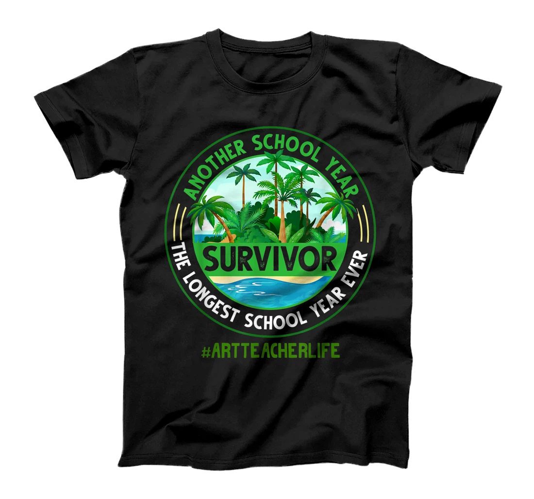Personalized The Longest School Year Ever Art Teacher 2021 Summer Palm T-Shirt
