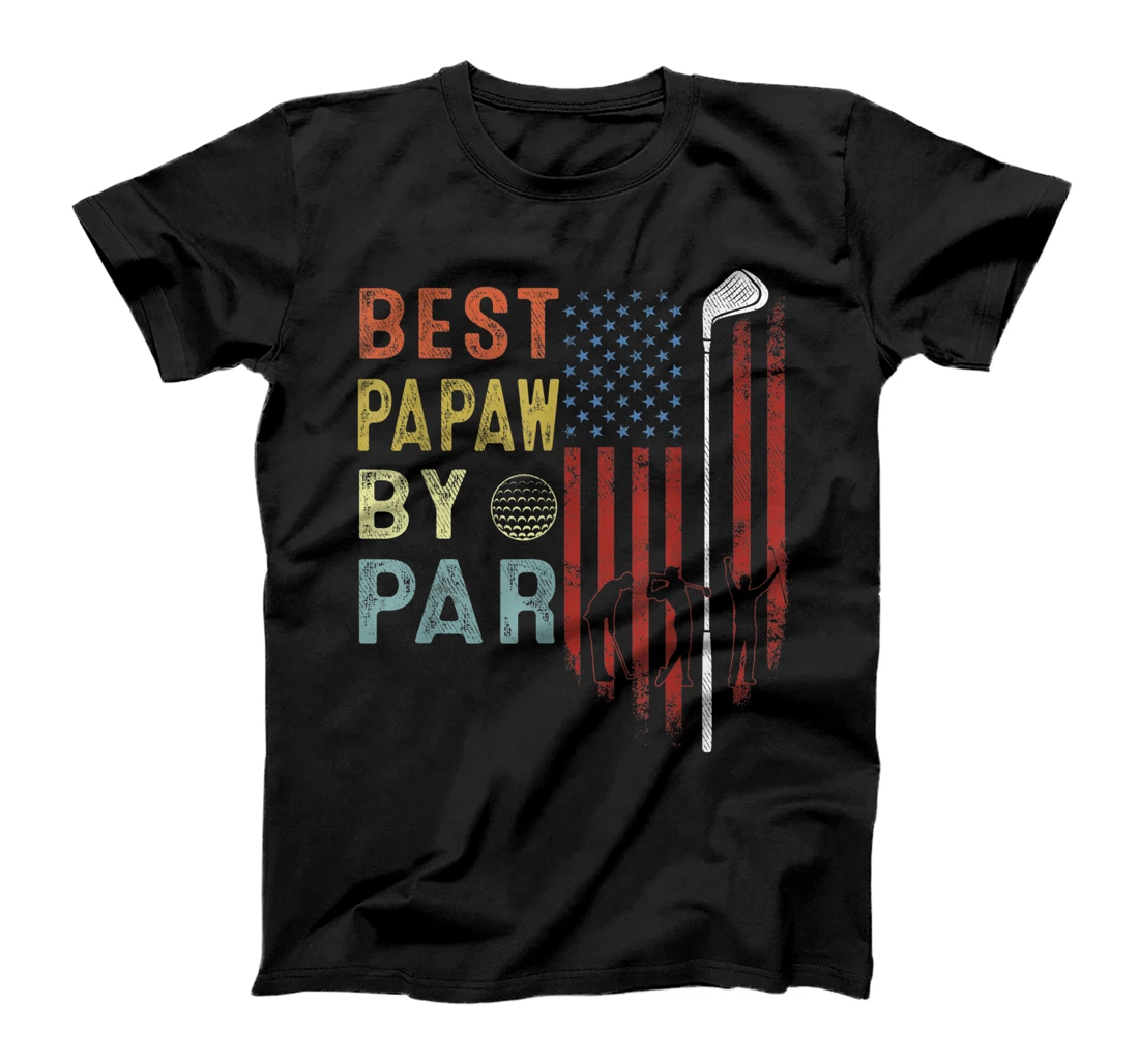 Personalized Best Papaw By Par Flag Shirt Father's Day Golfing T-Shirt