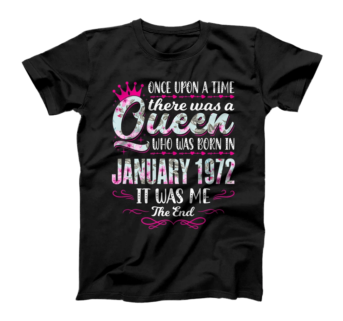 Personalized Queen Born in January 1972 - Cute Girl 49th Birthday Premium T-Shirt