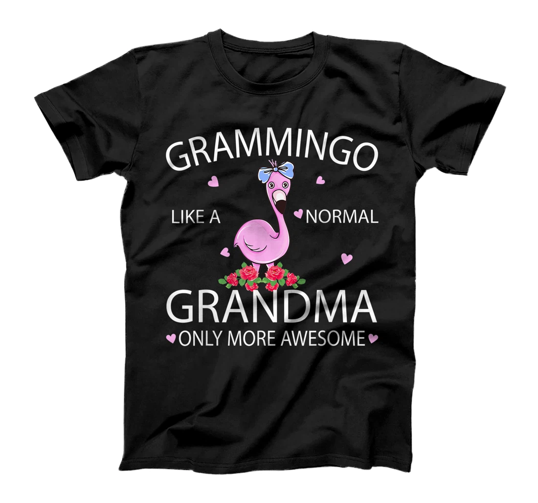 Personalized Grammingo Like A Normal Grandma Only More Awesome Flamingo T-Shirt
