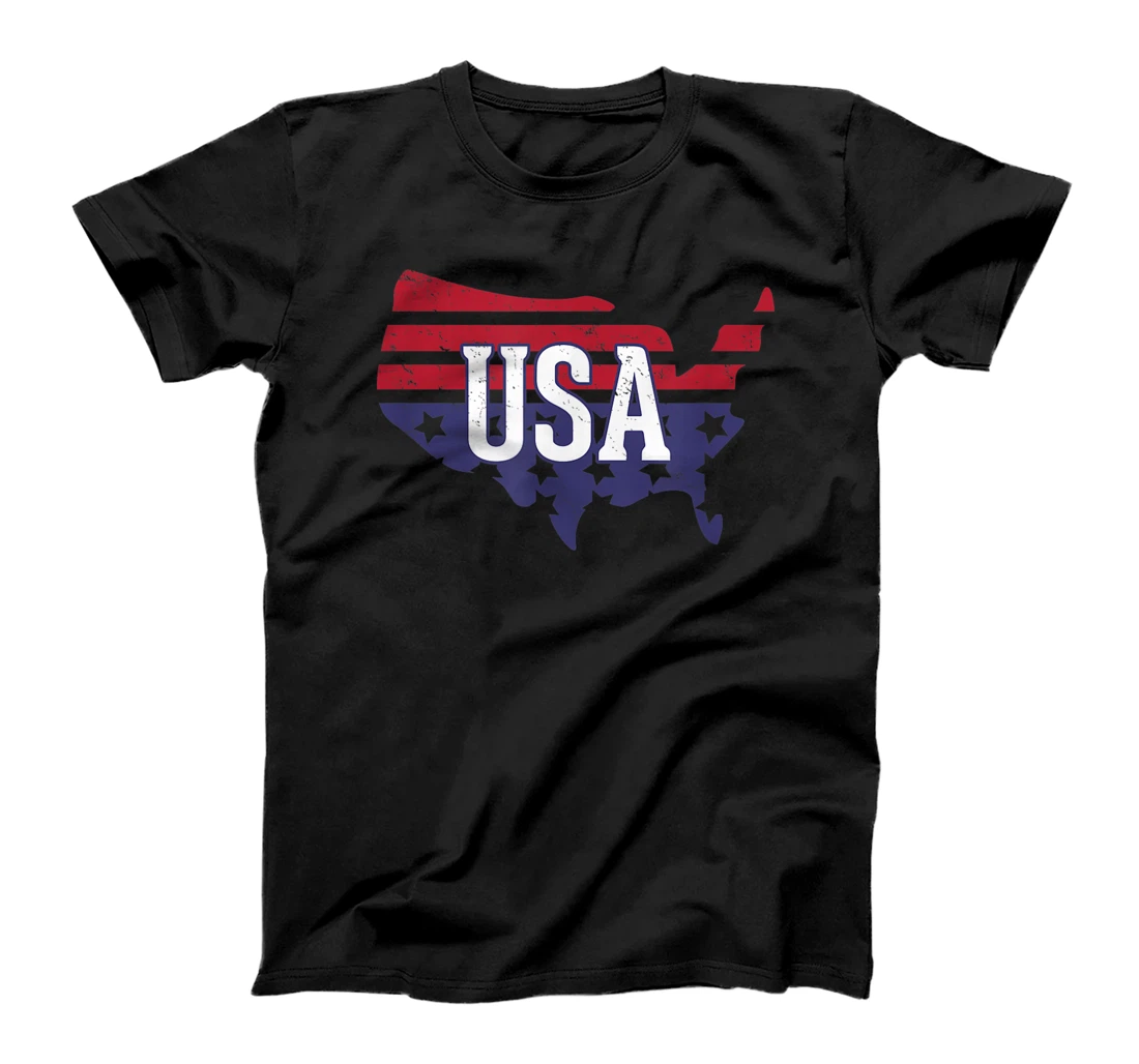 USA Map Flag Happy 4th Of July Independence Day T-Shirt