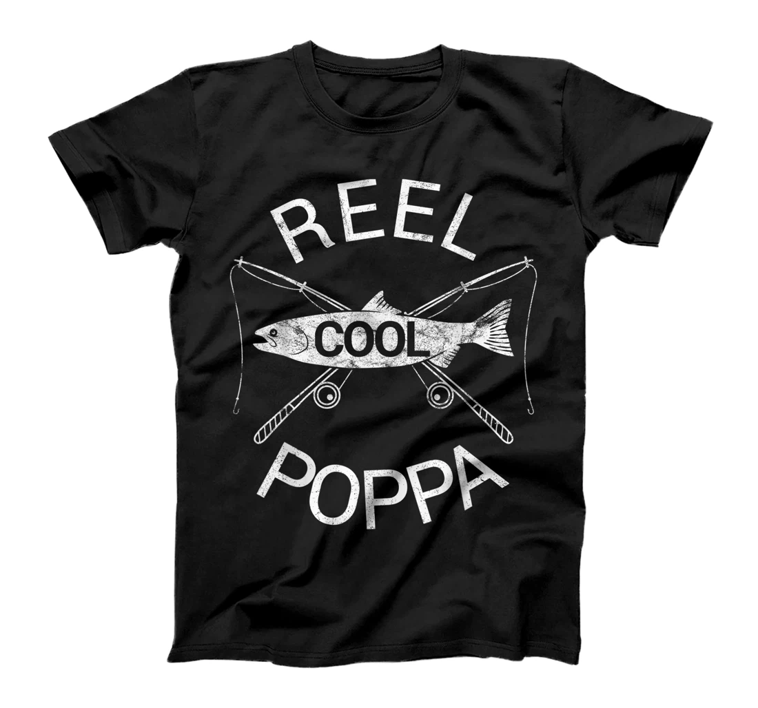 Mens Poppa Shirt Grandpa Dad Birthday Father's Day Fishing Funny T-Shirt