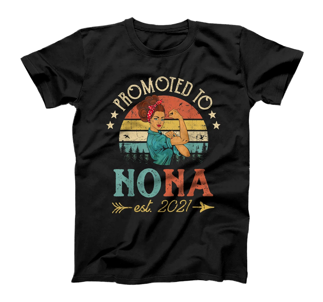 Personalized Promoted to Nona Est 2021 Shirt For Women Floral T-Shirt