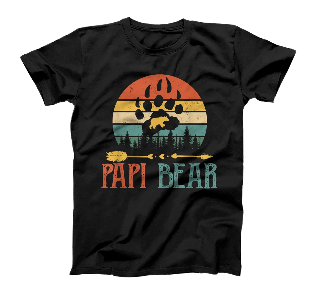 Mens Papi Bear Best Fathers Day Gift Vintage Father Papi T-Shirt