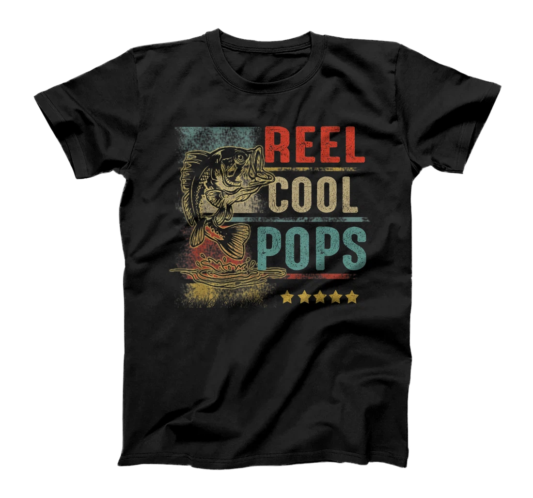 Personalized Mens Reel Cool Pops Fisherman Pops Father's Day Fishing T-Shirt