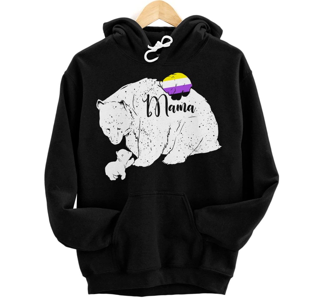 Nonbinary Mama Bear Queer Family Pullover Hoodie