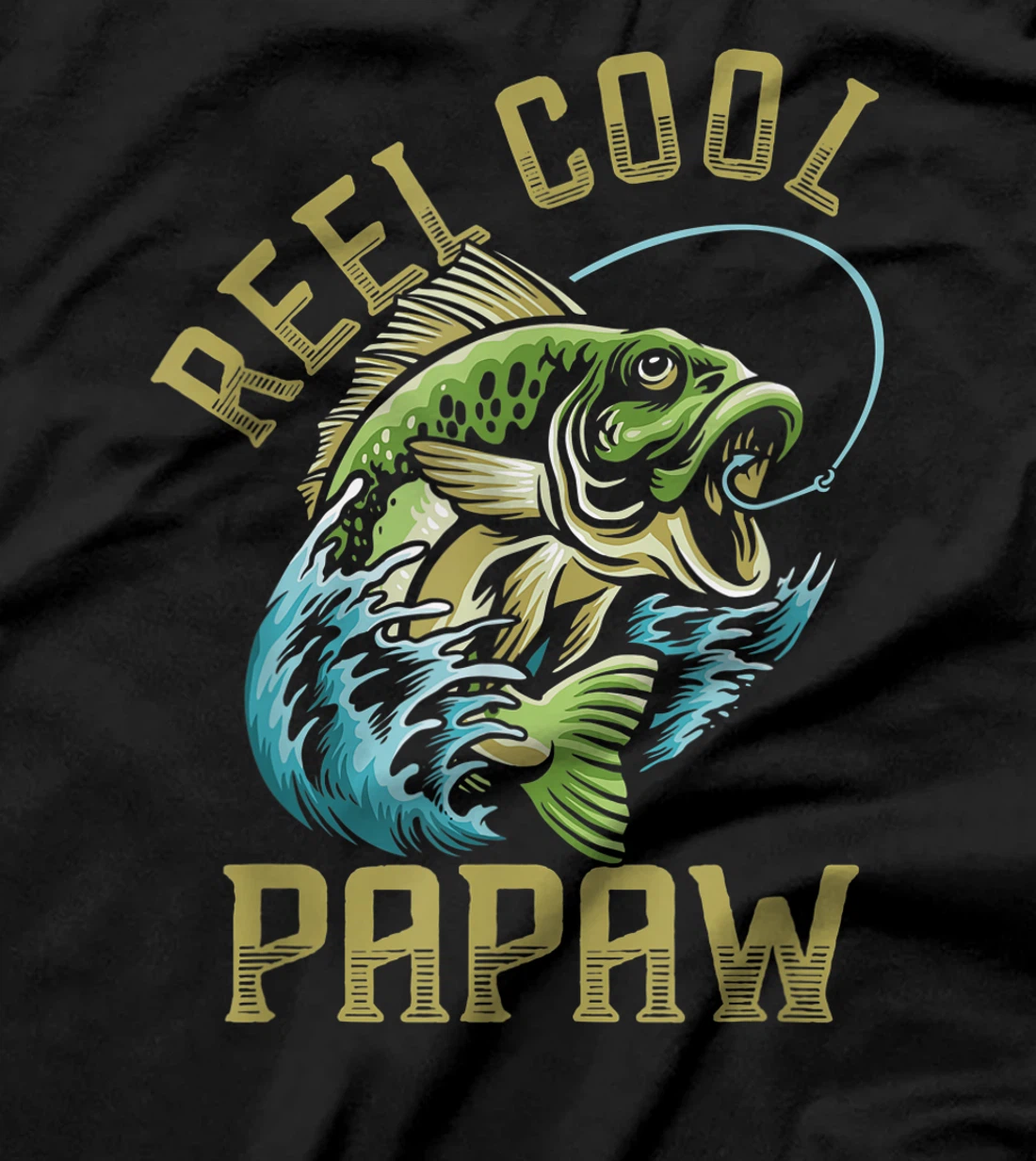 Mens Reel Cool Papaw Fisherman Daddy Father S Day Retro Fishing T Shirt All Print Az