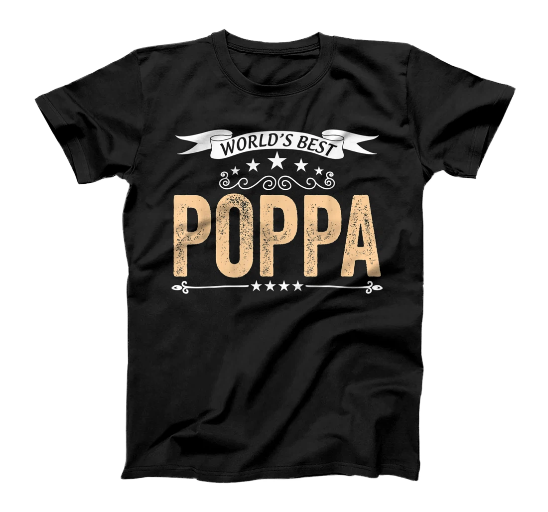 Personalized Mens World's Best Poppa Fathers Day T-Shirt