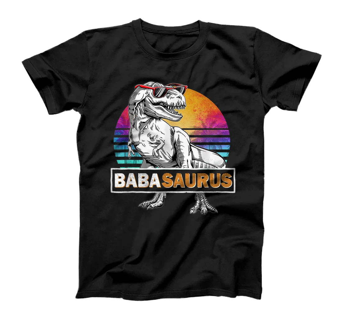 Mens Babasaurus T Rex Dinosaur Retro Baba Saurus Family T-Shirt