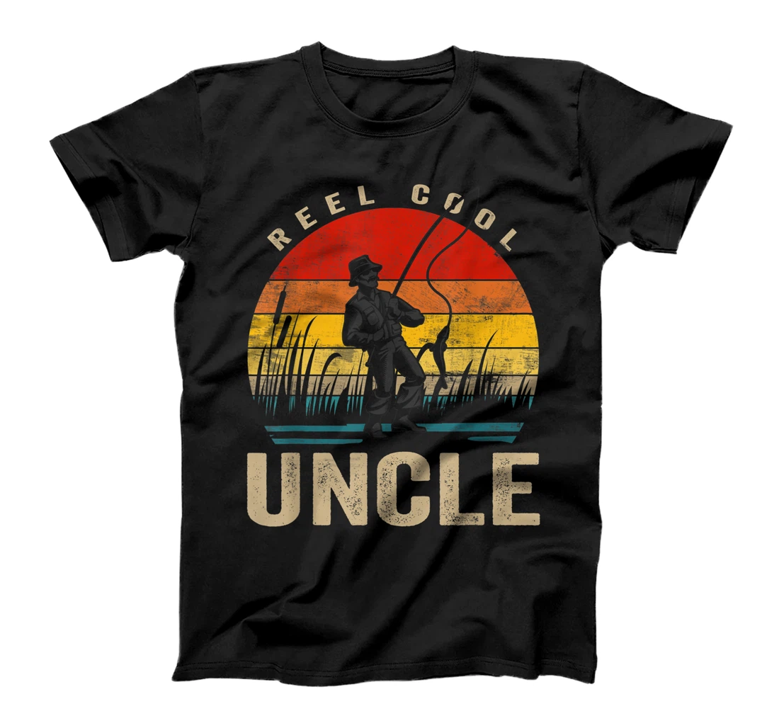 Reel Cool Uncle Fishing Dad Gifts Father's Day Fisherman T-Shirt