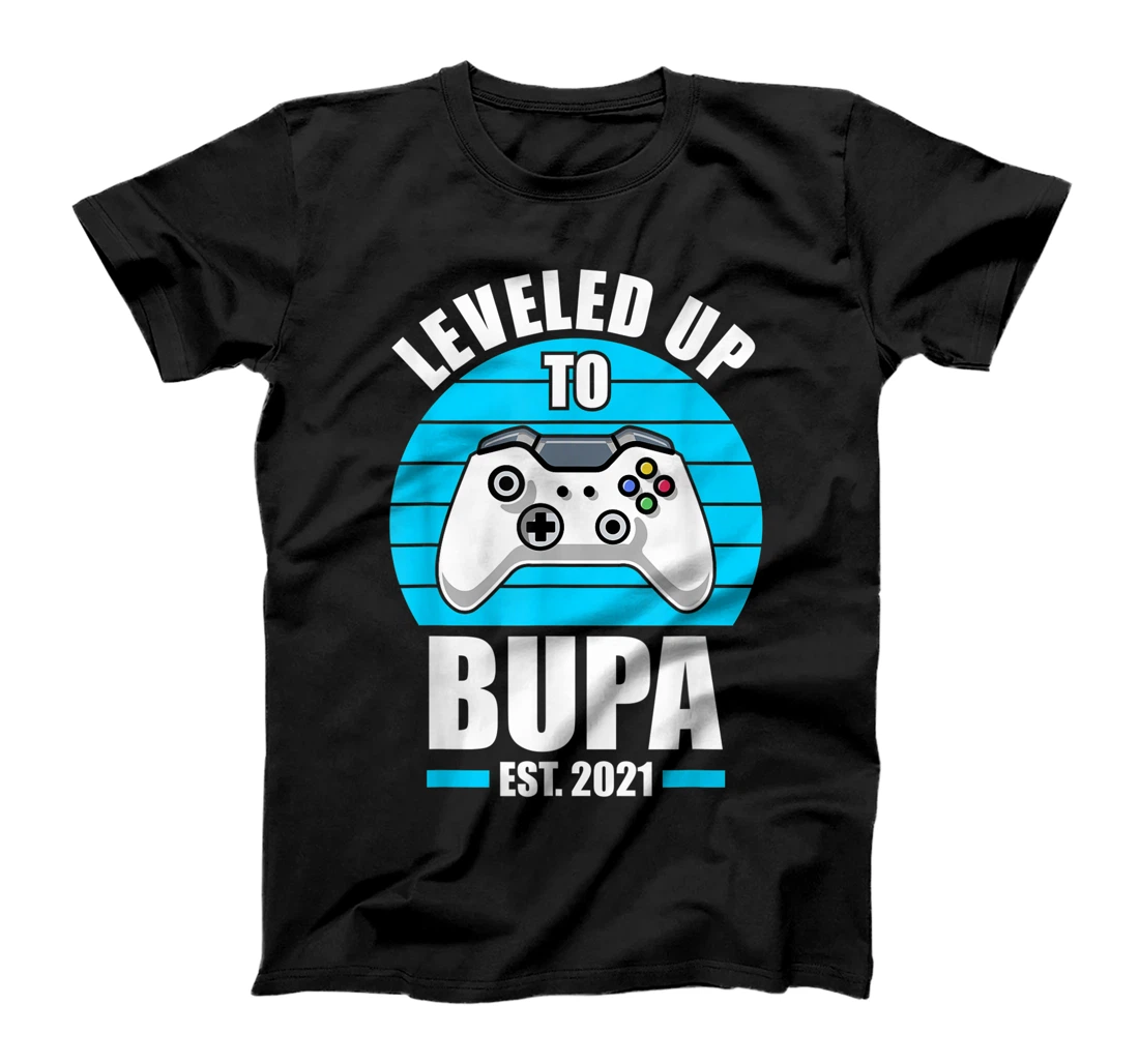 Mens Leveled Up To Bupa Est 2021 Funny Gamer dad loading T-Shirt