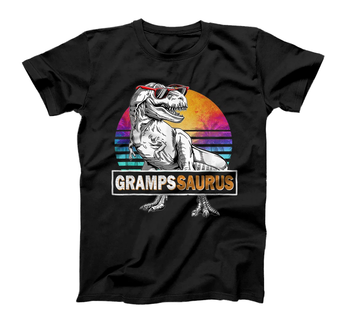 Mens Grampssaurus T Rex Dinosaur Retro Gramps Saurus Family T-Shirt