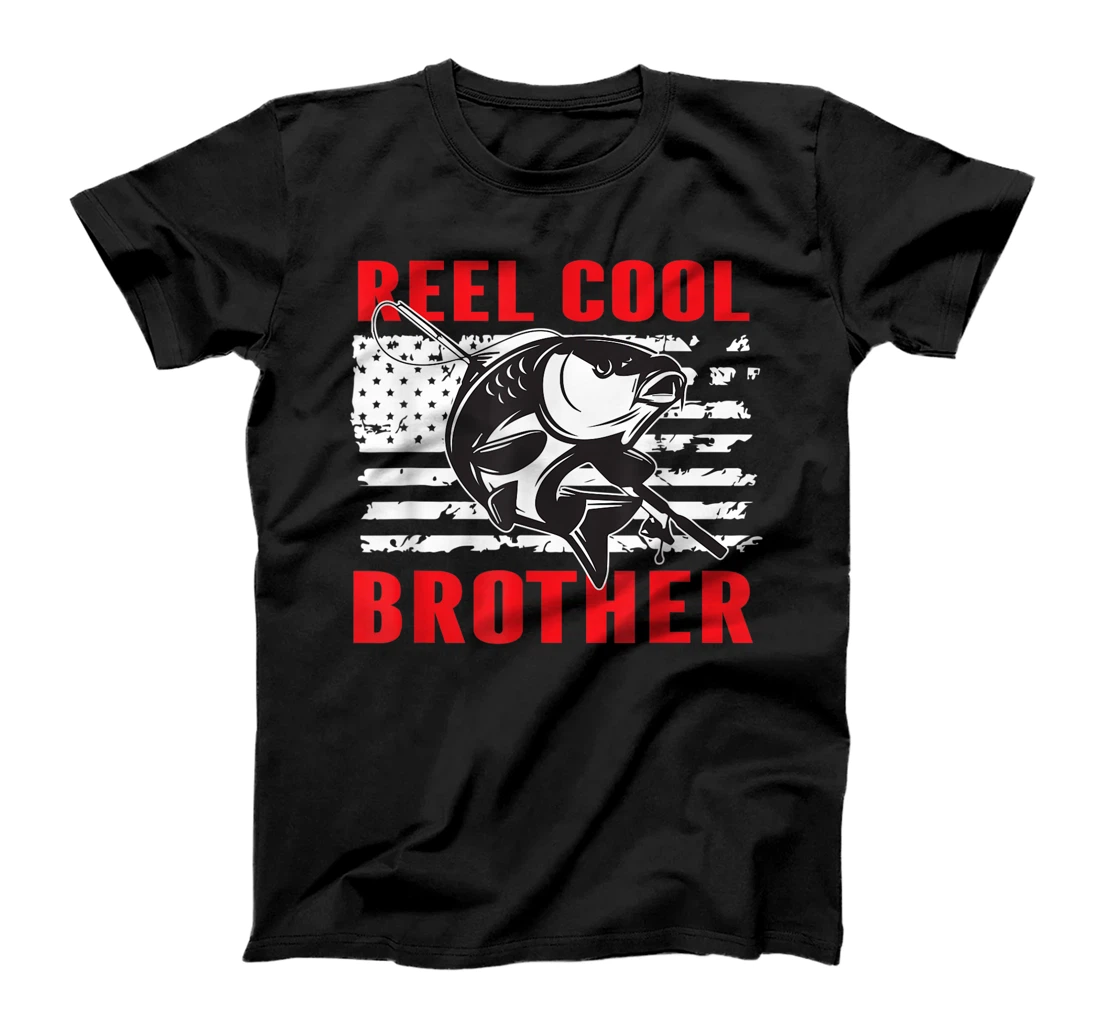 Mens Reel Cool Brother Fishing Father Grandther Vintage Fishing T-Shirt