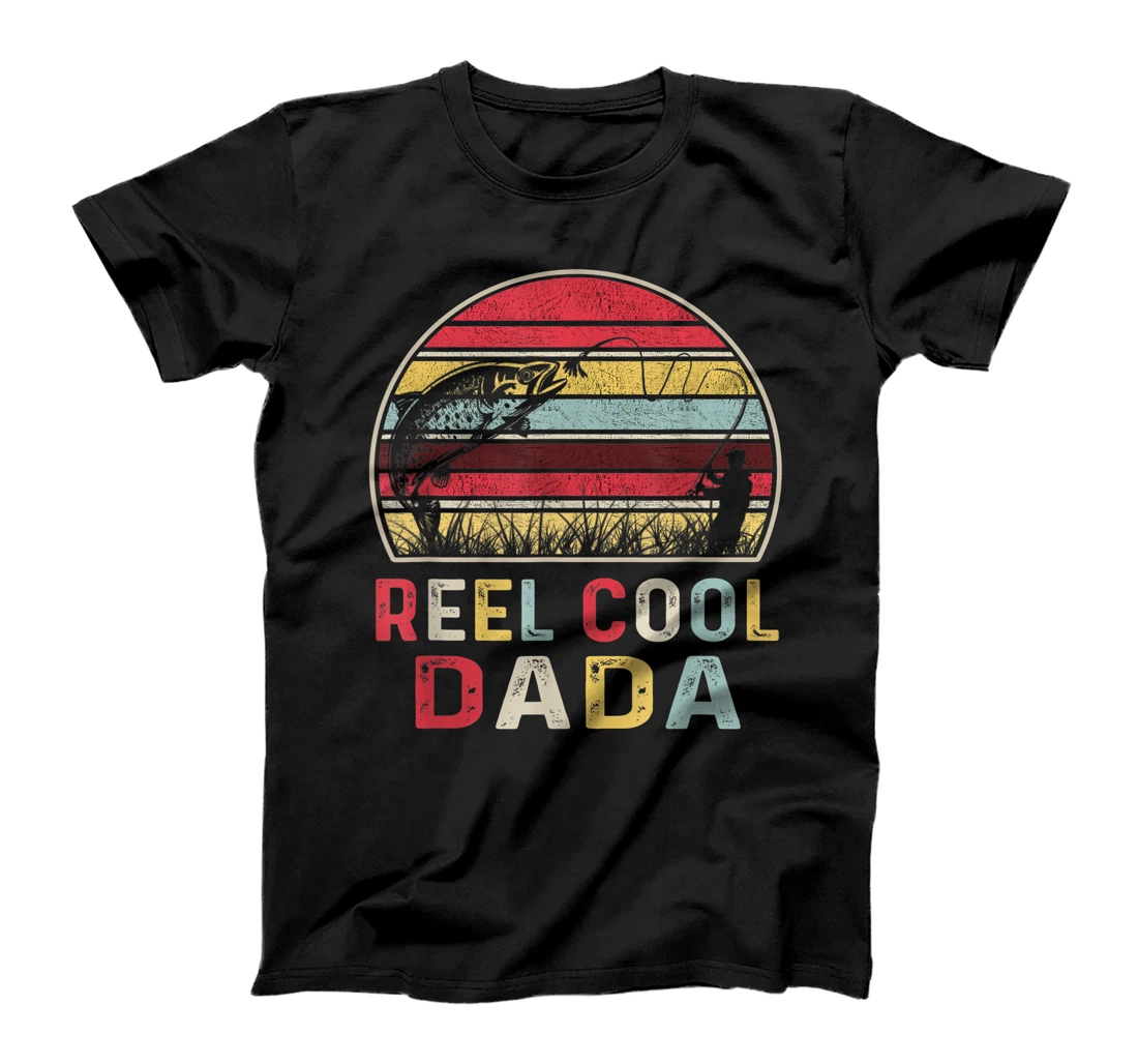 Mens Reel Cool Dada Fishing Gifts Vintage Fishing Lovers Retro T-Shirt