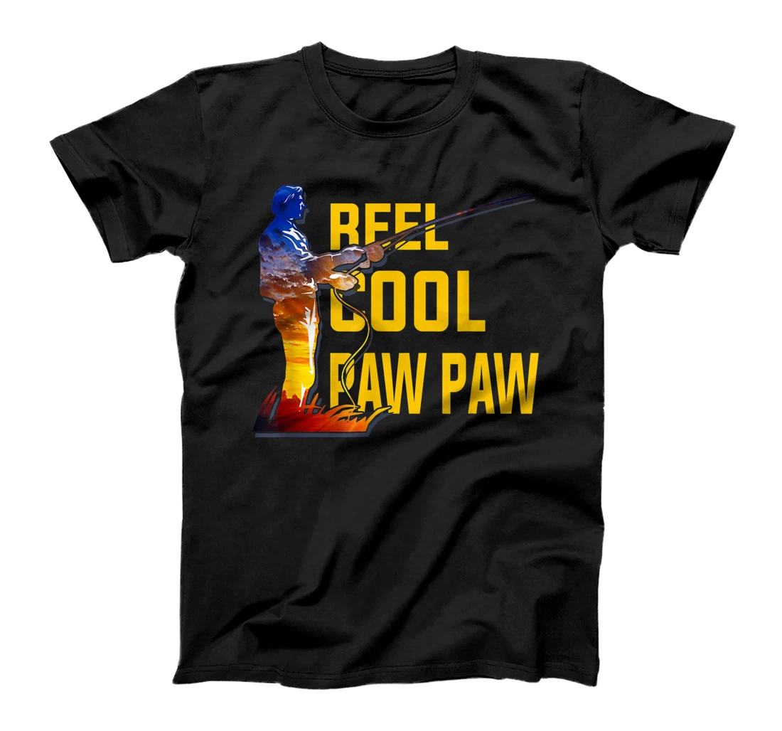 Mens Reel Cool Paw Paw Fishing Father's Day Gift Fishing Lovers T-Shirt