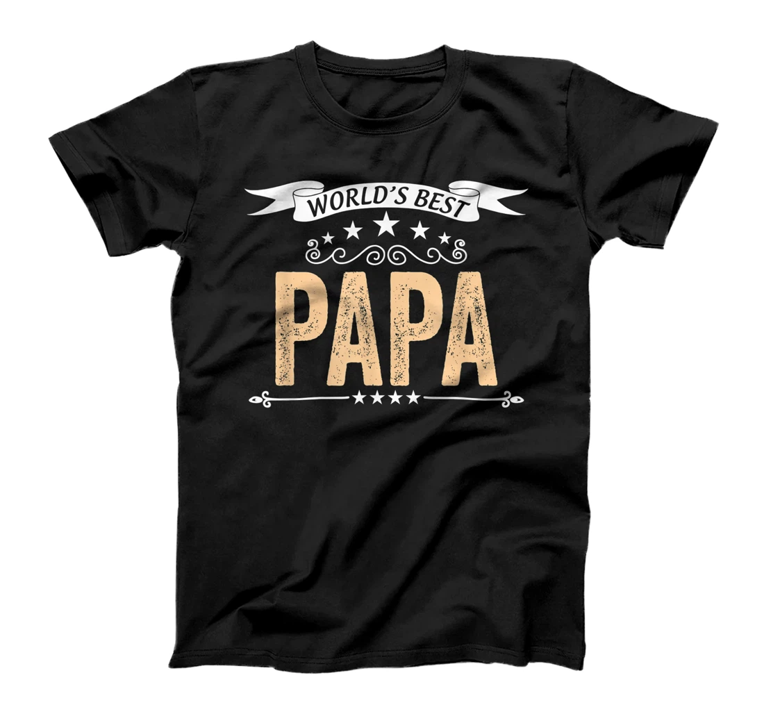 Mens World's Best Papa Fathers Day T-Shirt