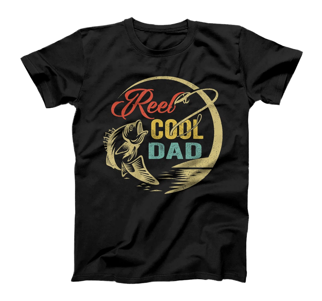 Personalized Mens Reel Cool Dad Fisherman Daddy Father's Day Cool Fishing T-Shirt
