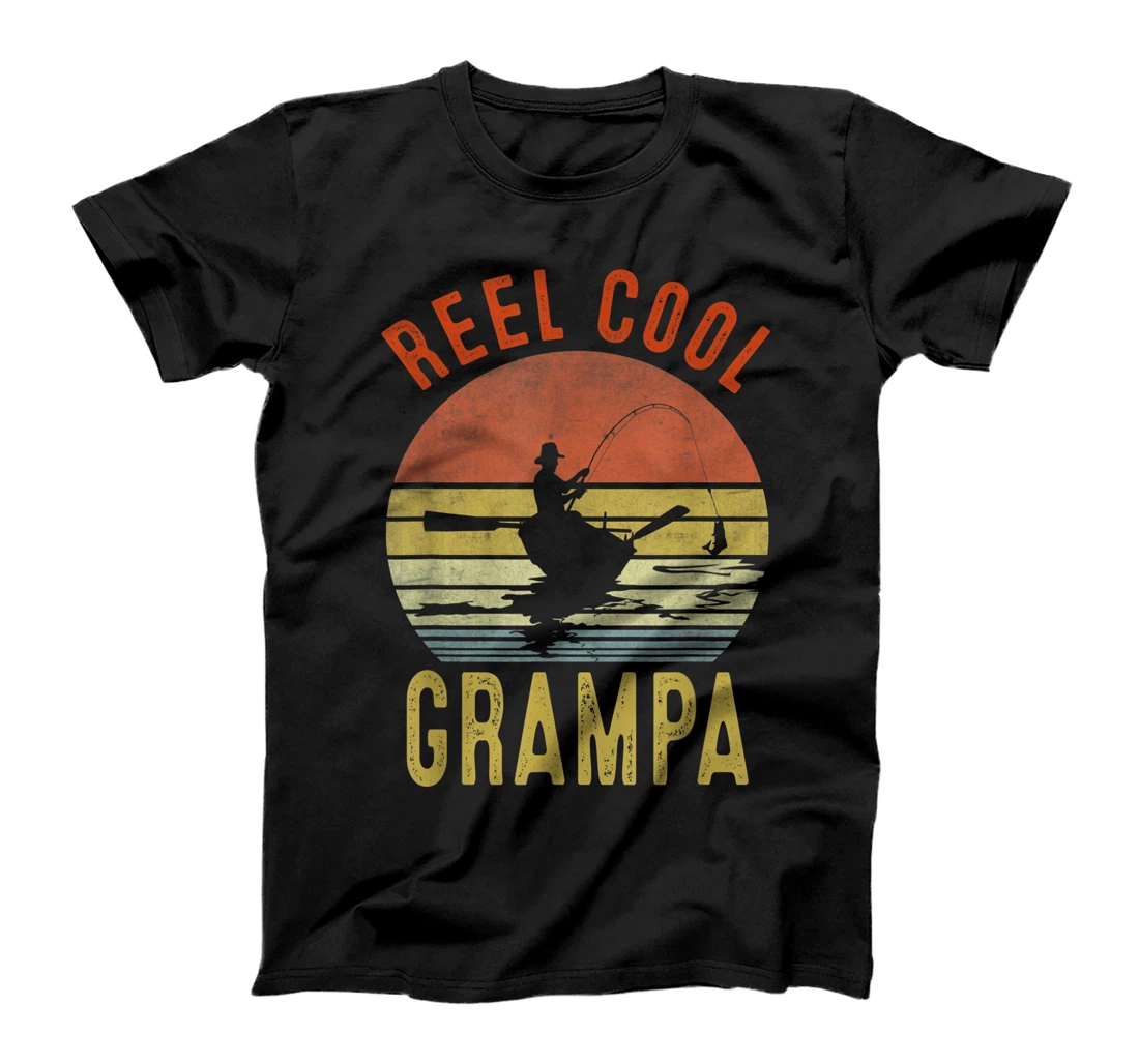 Reel Cool GrampaFishing Gift Father's Day Fisherman Fish Tee T-Shirt