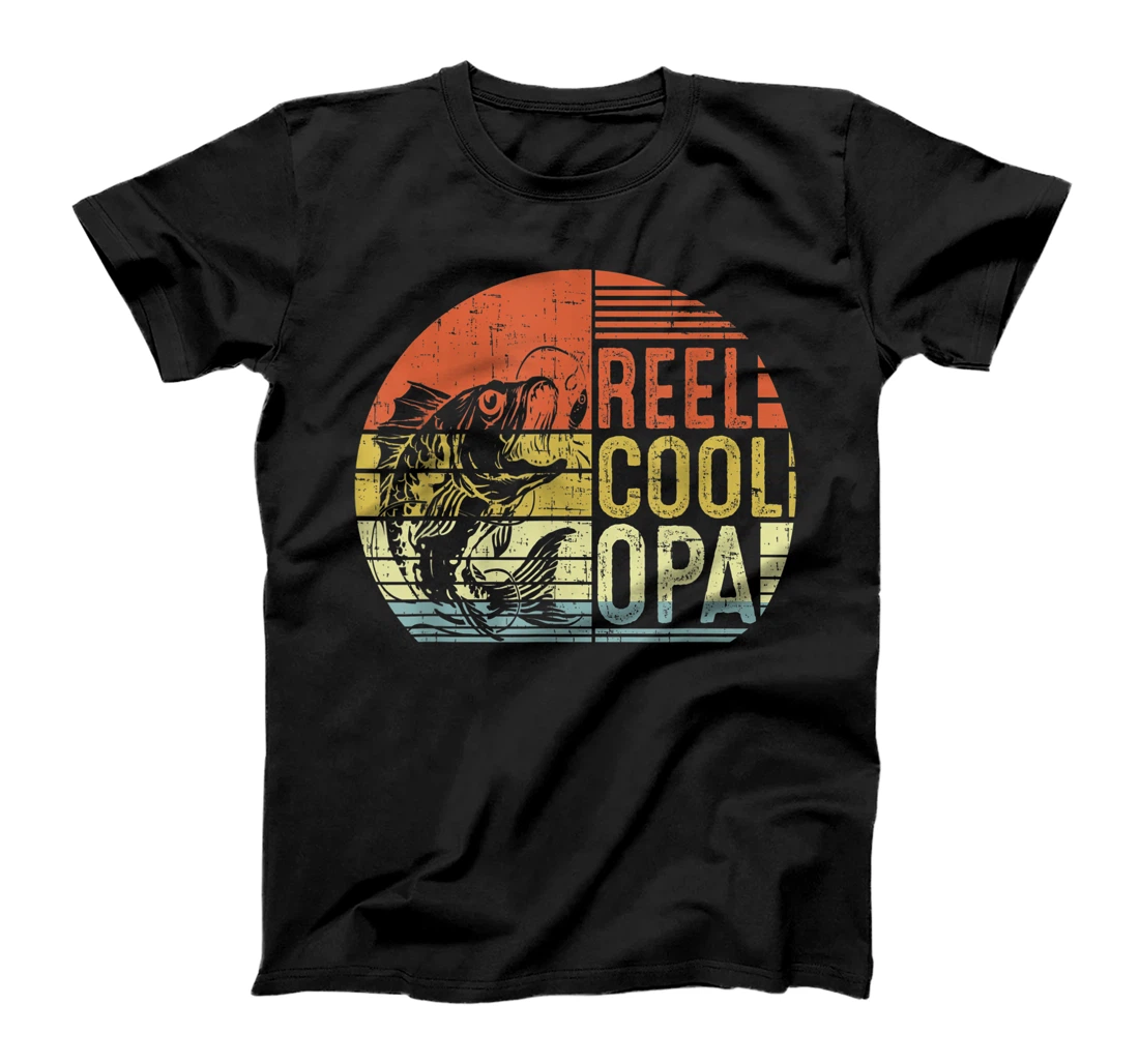 Reel Cool Opa Fishing Dad Gifts Father's Day Fisherman Fish T-Shirt
