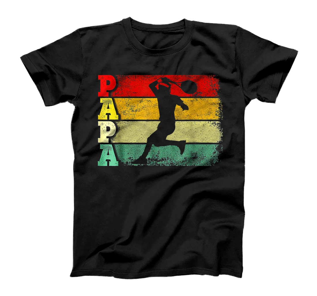 Vintage Retro Tennis Papa Shirt Funny Dad Father's Day Gift T-Shirt