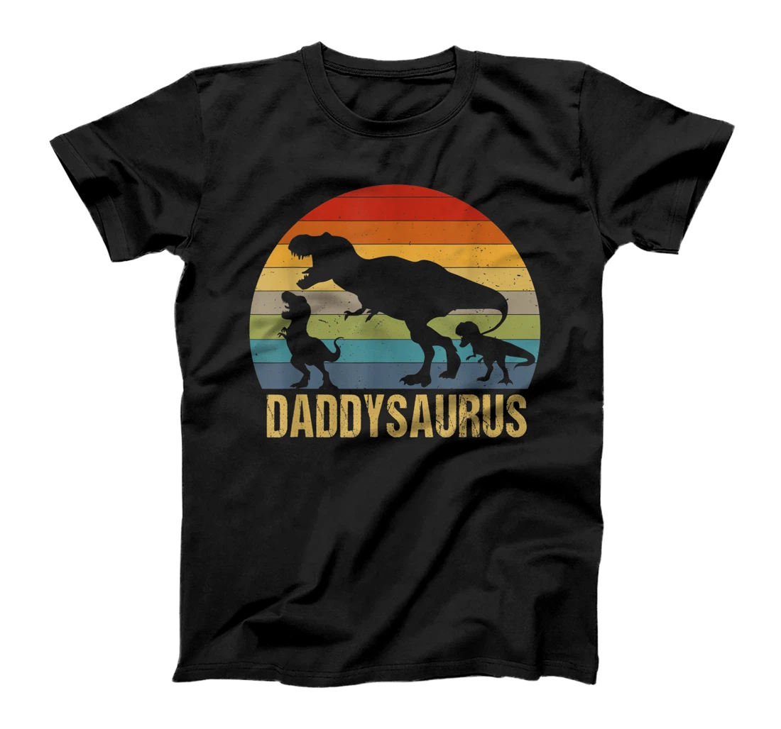 Daddysaurus 2 Kids for Dad Grandpa Fathers Day T-Shirt