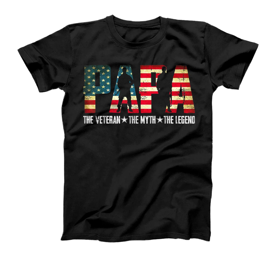 Papa The Veteran The Myth The Legend for Dad Fathers Day T-Shirt