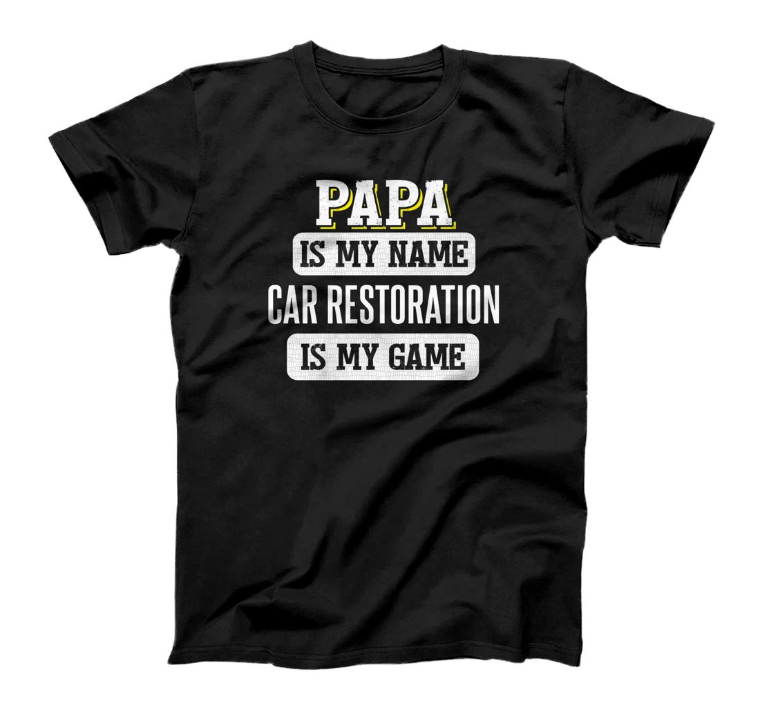 Personalized Funny Car Restoration Gift for Papa Fathers Day Design Premium T-Shirt