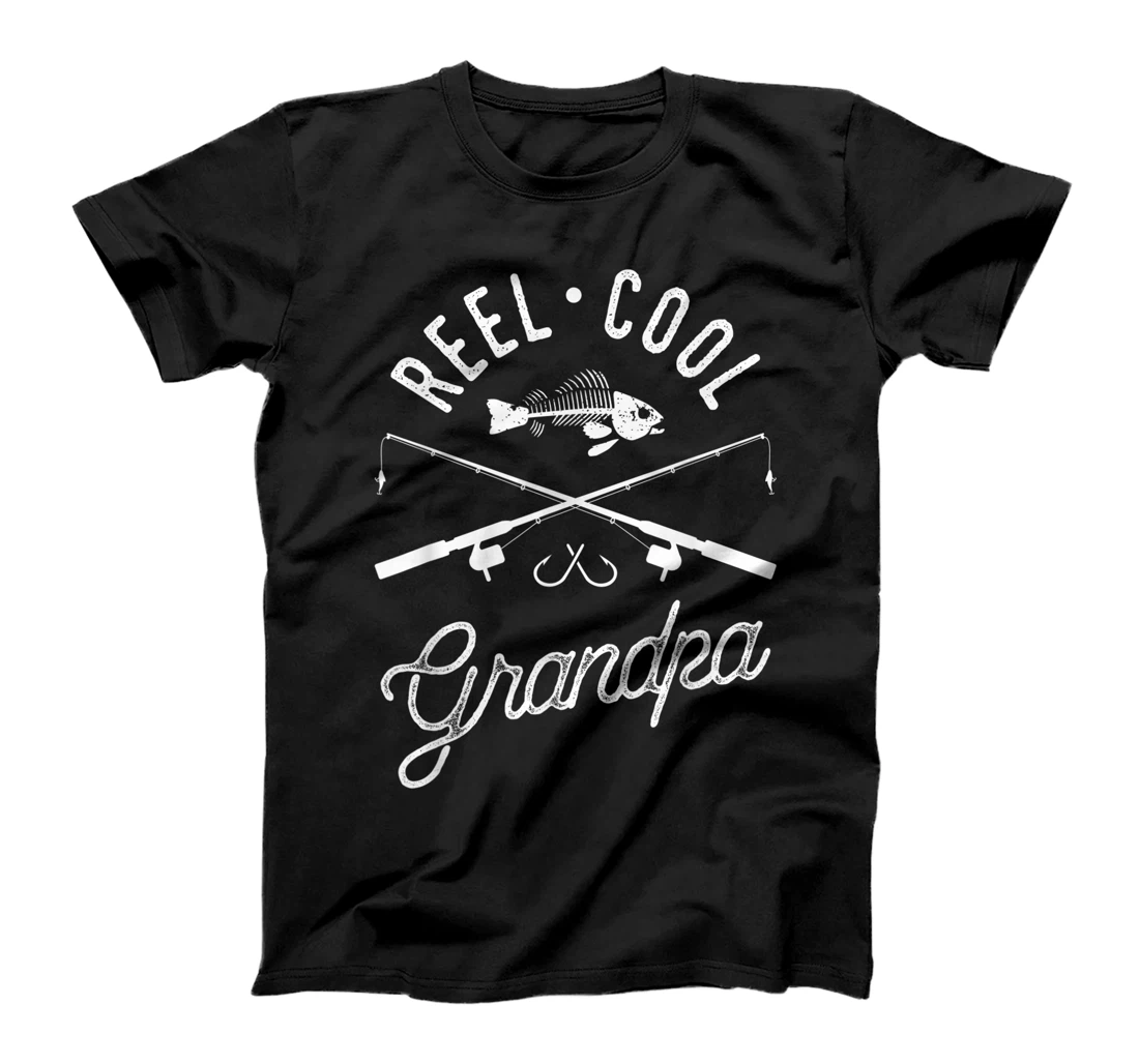 Personalized Reel Cool Grandpa Fisherman Father's Day Fishing T-Shirt
