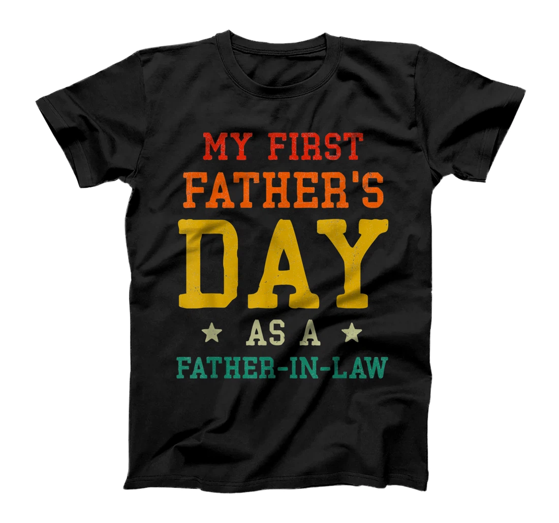 Personalized Mens My First Fathers Day as a Father-in-law Est 2021 First Time T-Shirt