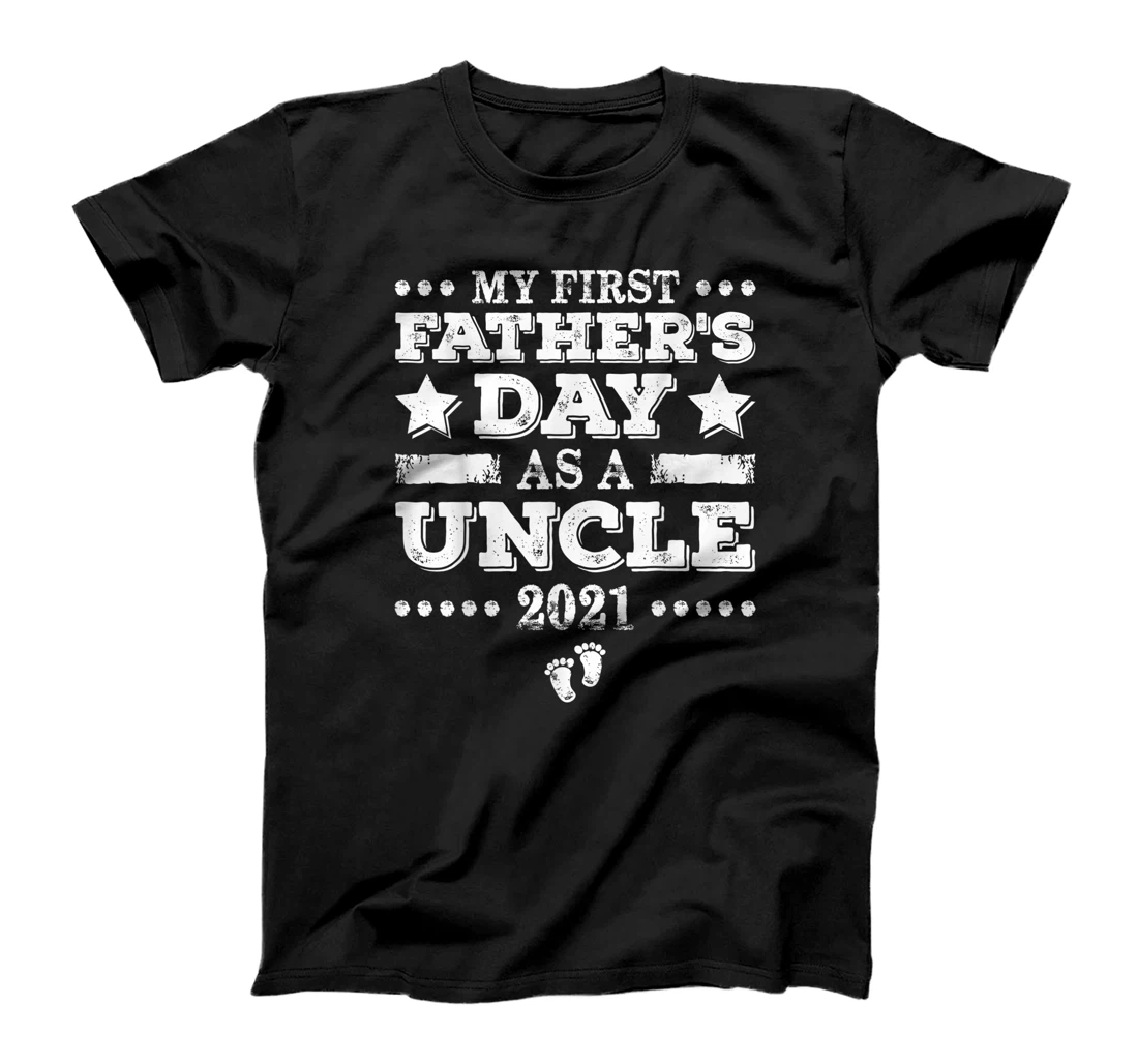 My First Father's Day As Uncle New Baby Announcement Retro T-Shirt