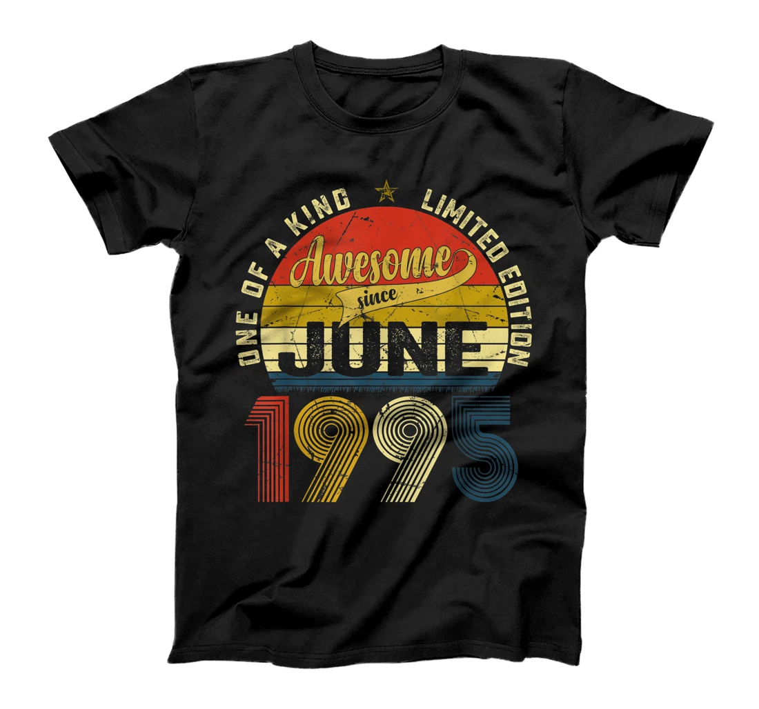 26th Birthday Decorations June 1995 Men Women 26 Years Old T-Shirt